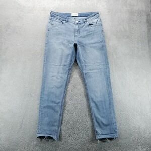 Du/er Jeans Womens 29 Blue Girlfriend Performance Mid Rise Raw Hem Stretch